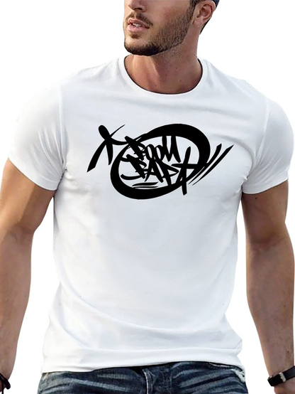 Black T-Shirt with Abstract Graphic Design