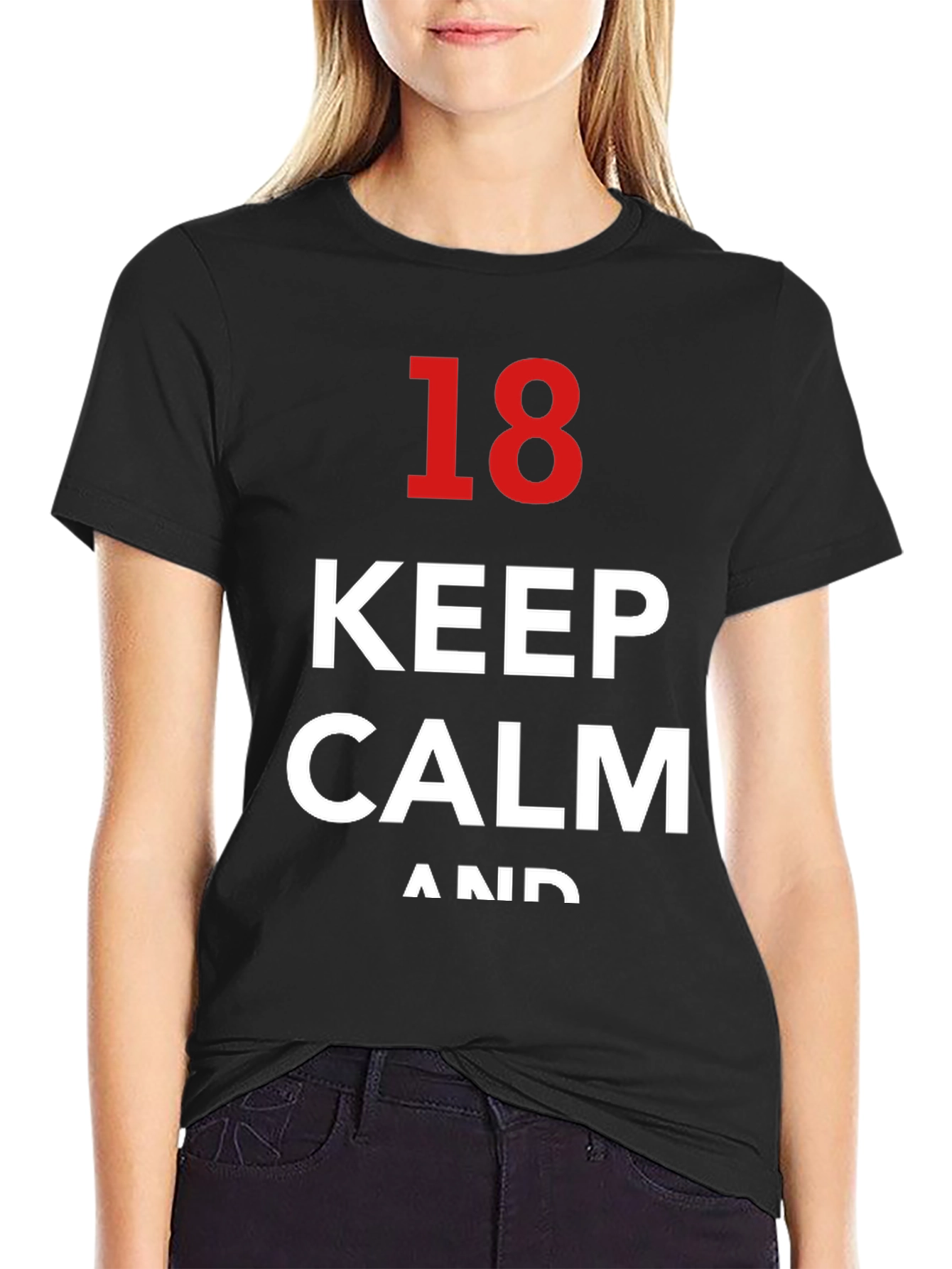 Keep Calm 18th Birthday T-Shirt - Black