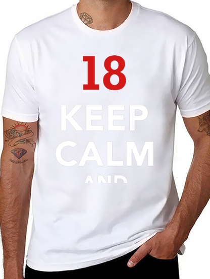 Keep Calm 18th Birthday T-Shirt - Black