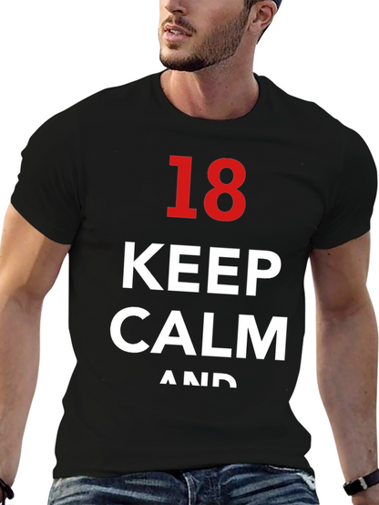 Keep Calm 18th Birthday T-Shirt - Black
