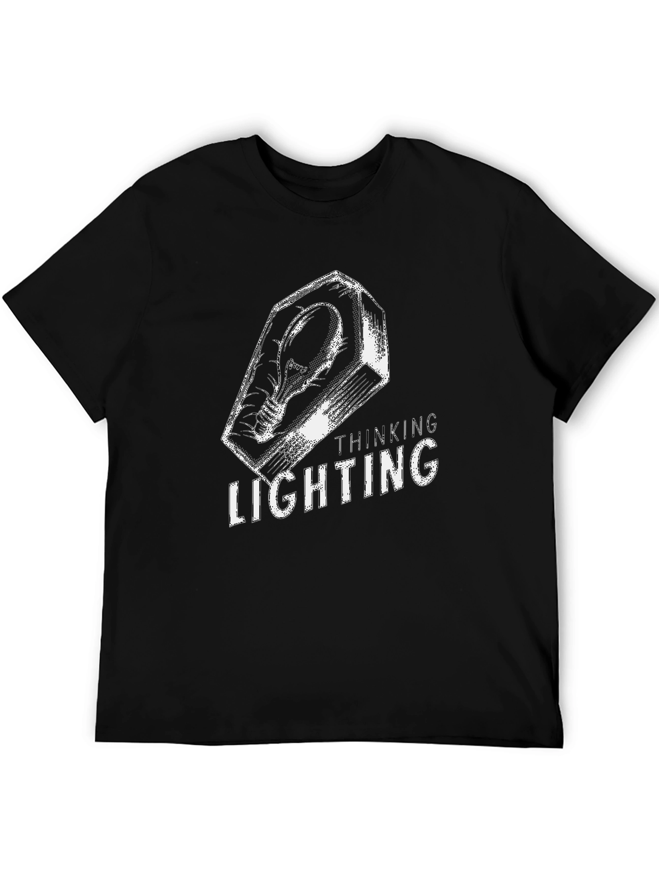 Thinking Lighting Graphic T-Shirt - Black