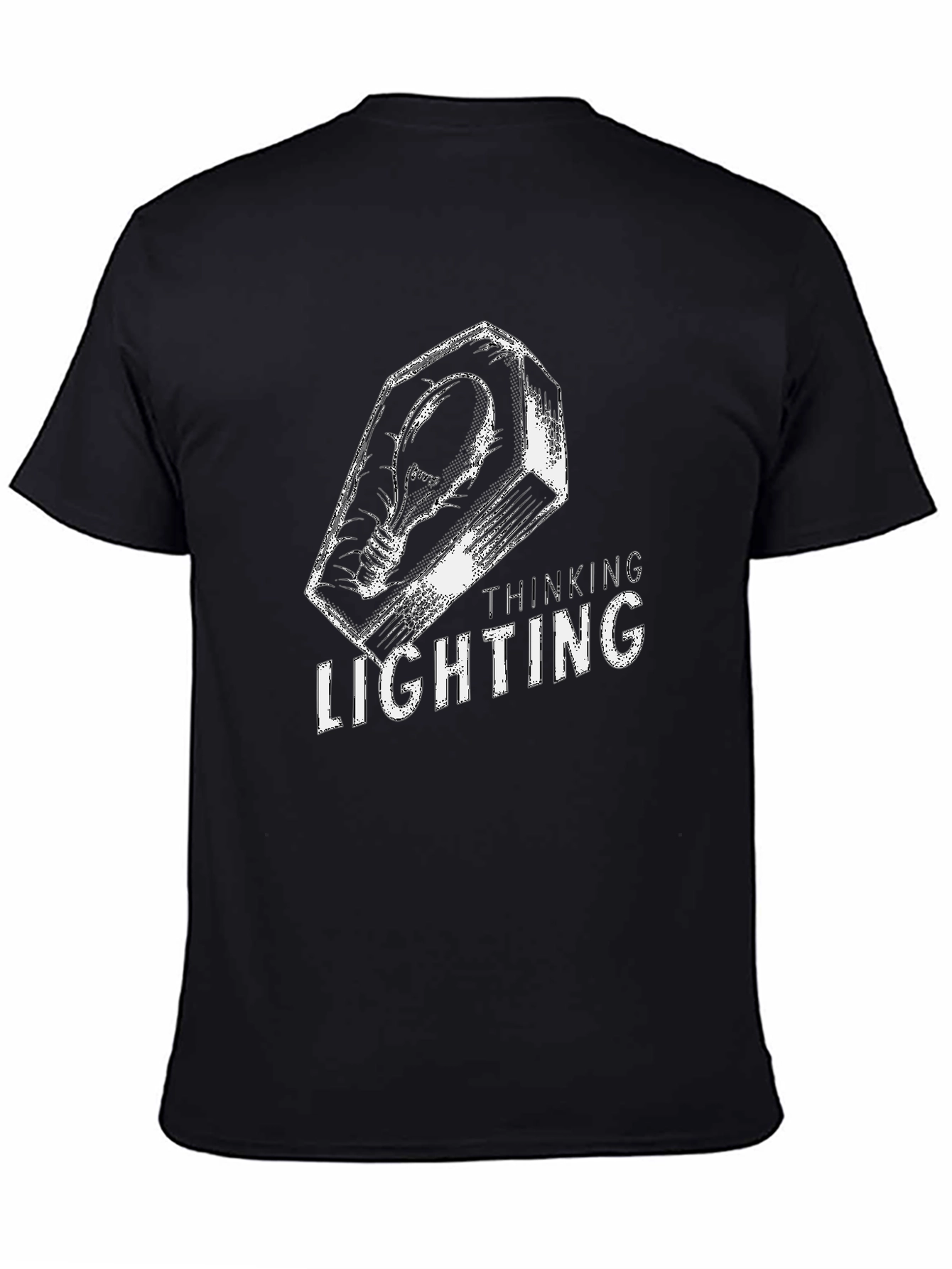 Thinking Lighting Graphic T-Shirt - Black
