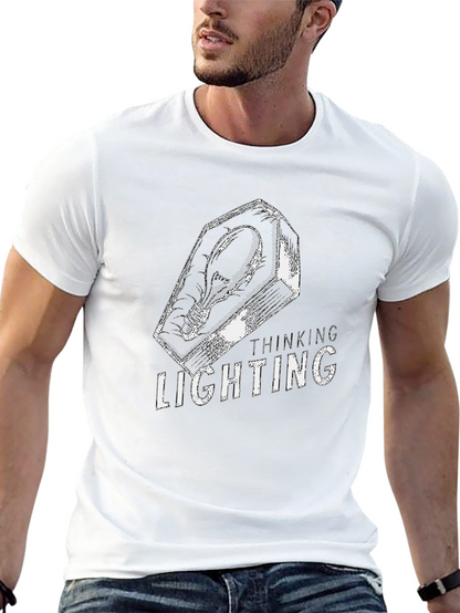 Thinking Lighting Graphic T-Shirt - Black