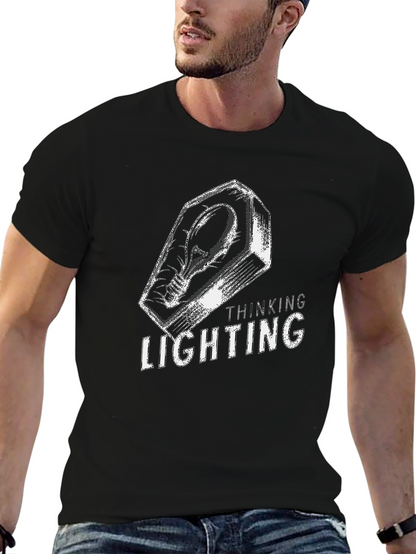 Thinking Lighting Graphic T-Shirt - Black