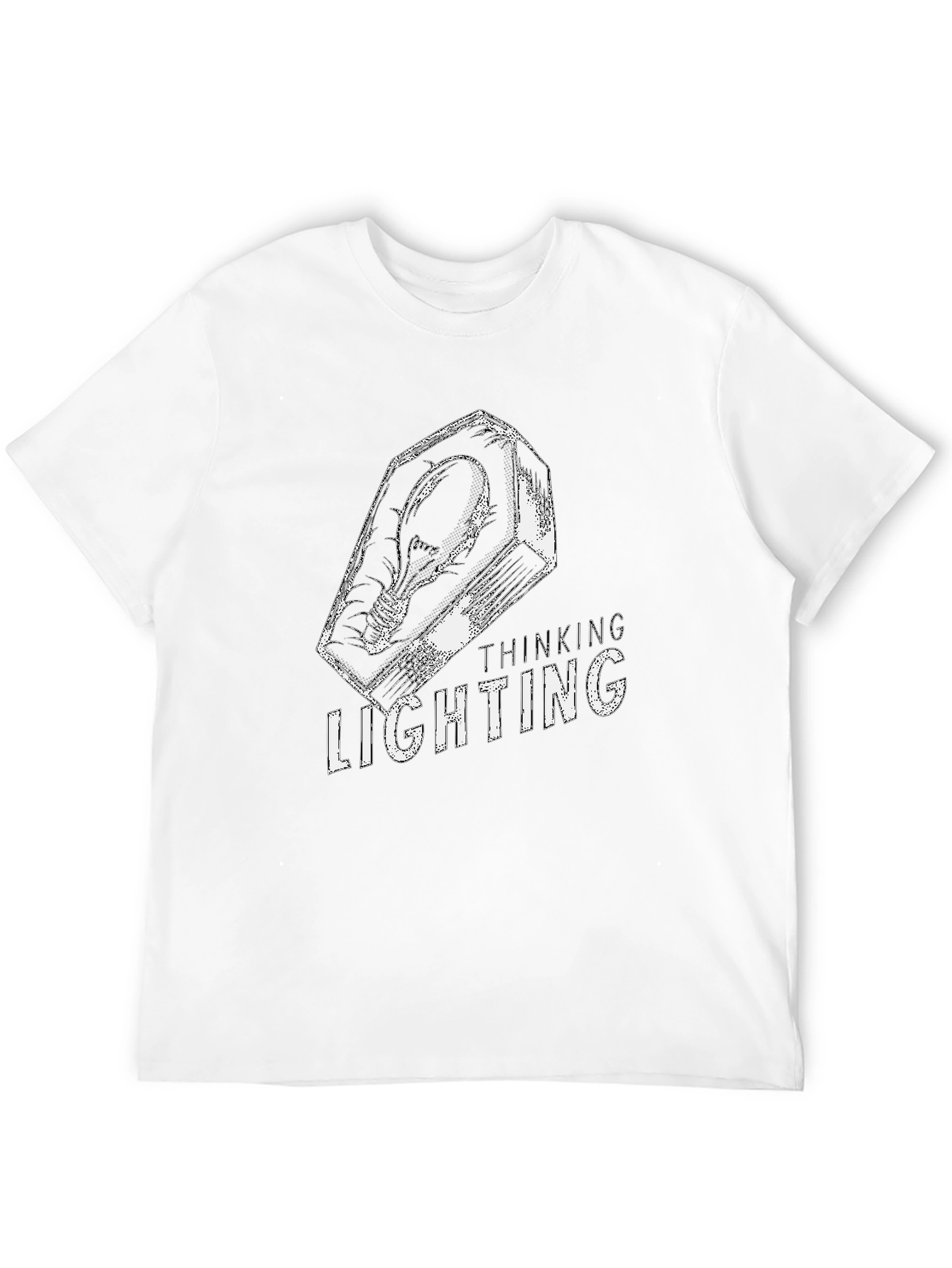 Thinking Lighting Graphic T-Shirt - Black