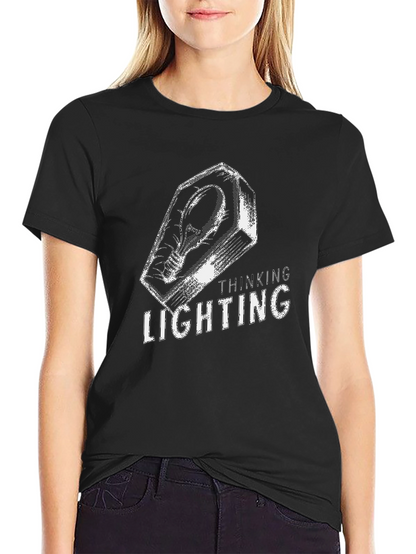 Thinking Lighting Graphic T-Shirt - Black