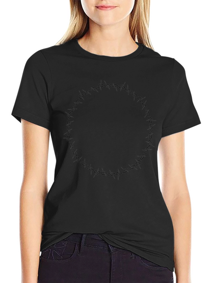 Barbed Wire Circle Graphic Black T-Shirt