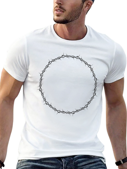 Barbed Wire Circle Graphic Black T-Shirt