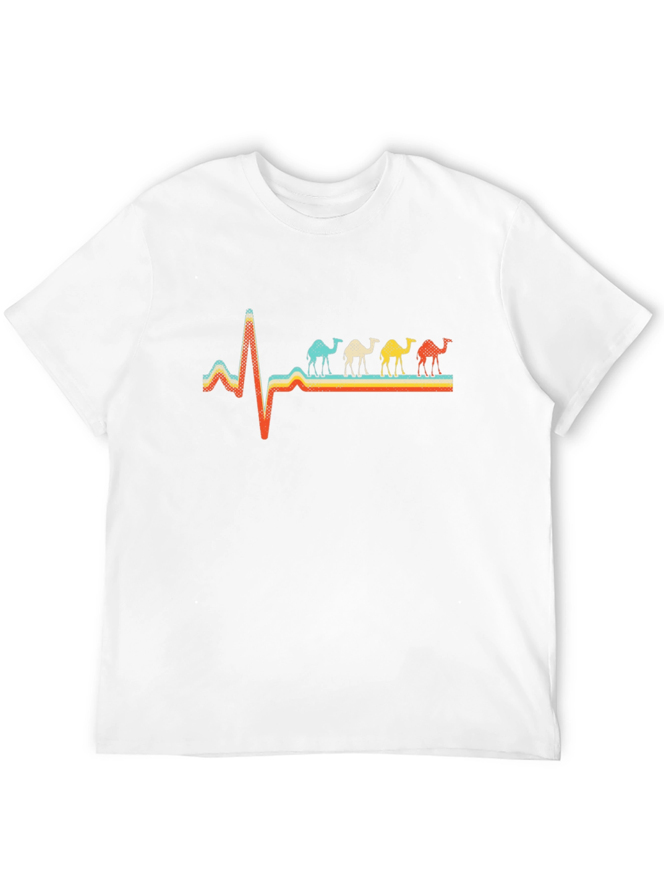 Camel Heartbeat Graphic Tee - Stylish Black T-Shirt