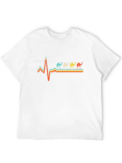 Camel Heartbeat Graphic Tee - Stylish Black T-Shirt