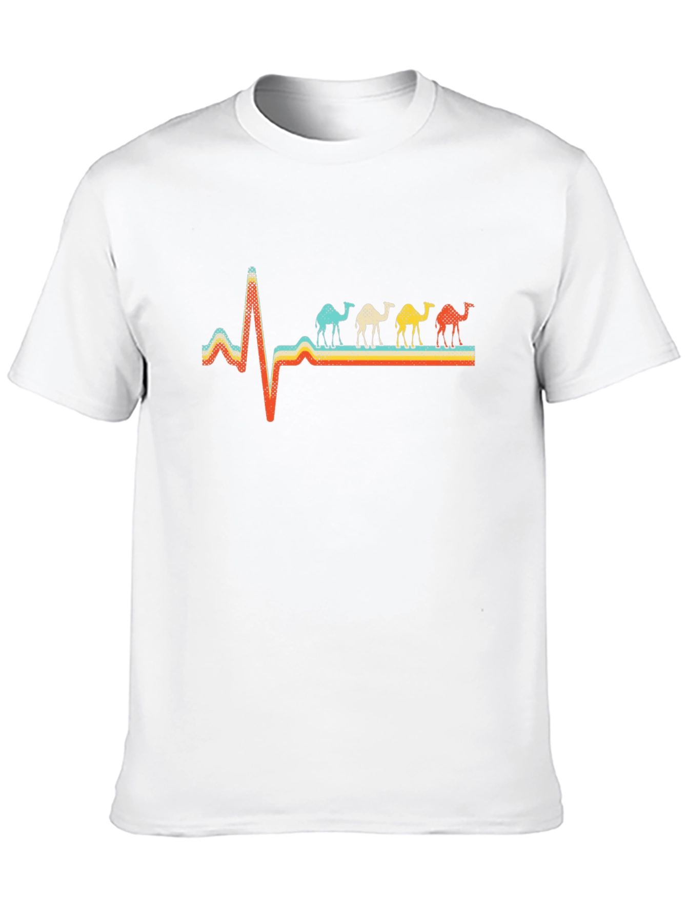 Camel Heartbeat Graphic Tee - Stylish Black T-Shirt