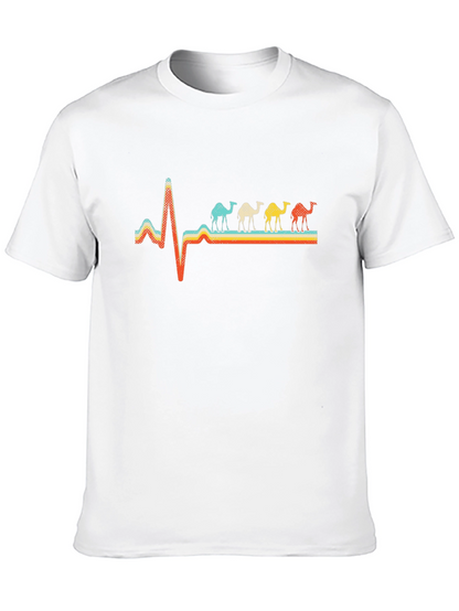 Camel Heartbeat Graphic Tee - Stylish Black T-Shirt