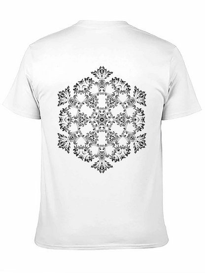 Elegant Black Floral Mandala Graphic T-Shirt
