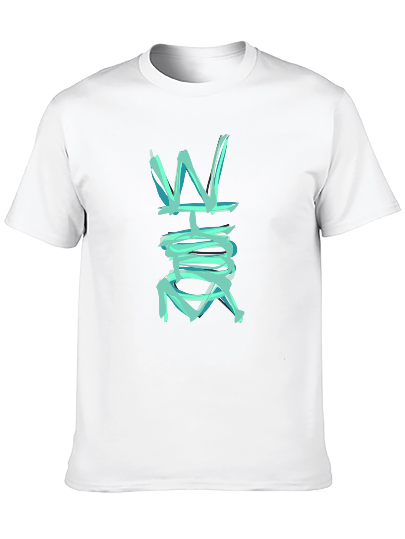 Abstract W Graphic Black T-Shirt