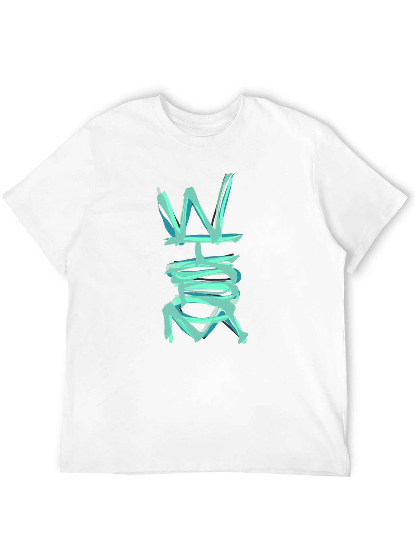 Abstract W Graphic Black T-Shirt
