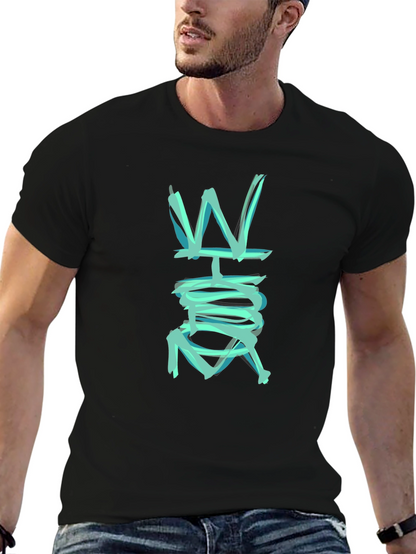 Abstract W Graphic Black T-Shirt