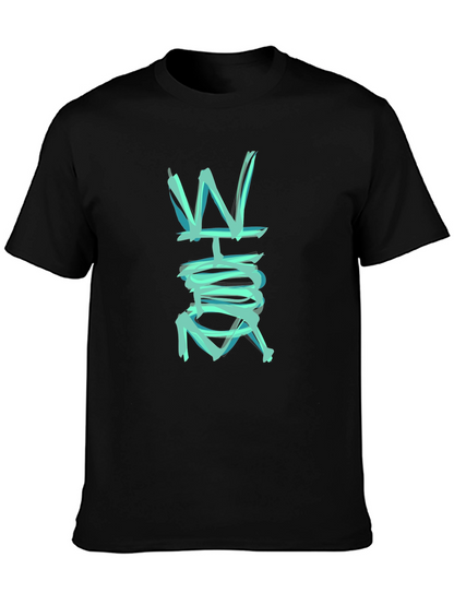 Abstract W Graphic Black T-Shirt