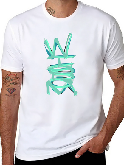 Abstract W Graphic Black T-Shirt