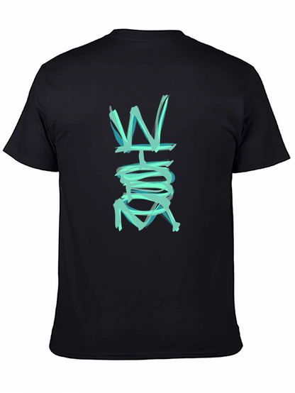 Abstract W Graphic Black T-Shirt