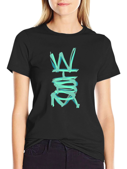 Abstract W Graphic Black T-Shirt