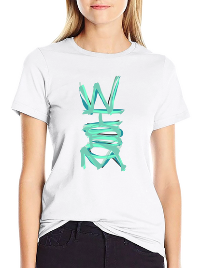 Abstract W Graphic Black T-Shirt