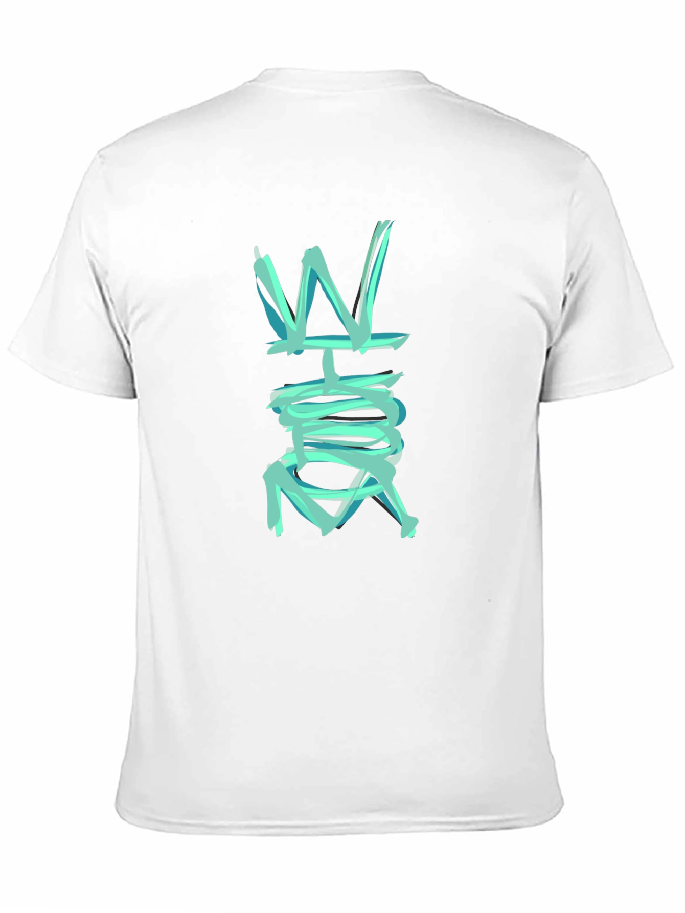 Abstract W Graphic Black T-Shirt