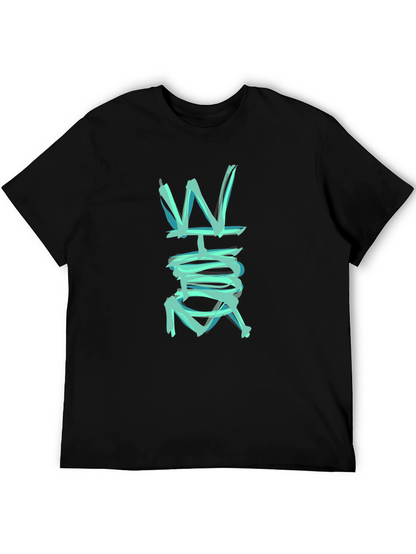 Abstract W Graphic Black T-Shirt