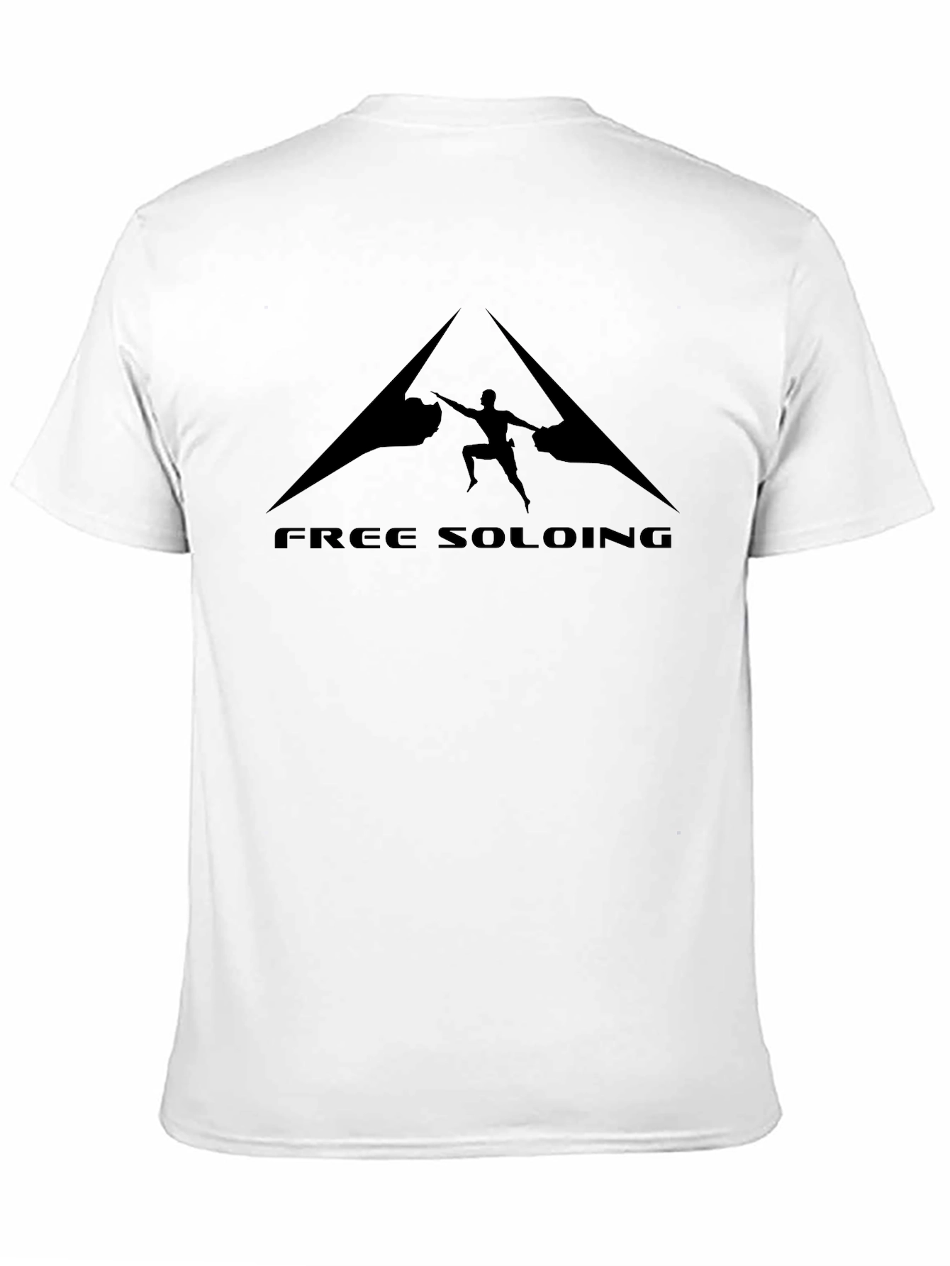 Free Soloing Black T-Shirt Climber Design