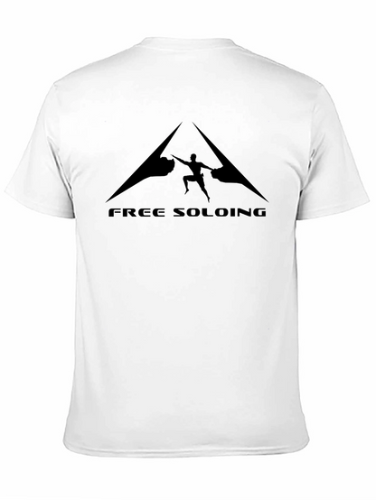 Free Soloing Black T-Shirt Climber Design