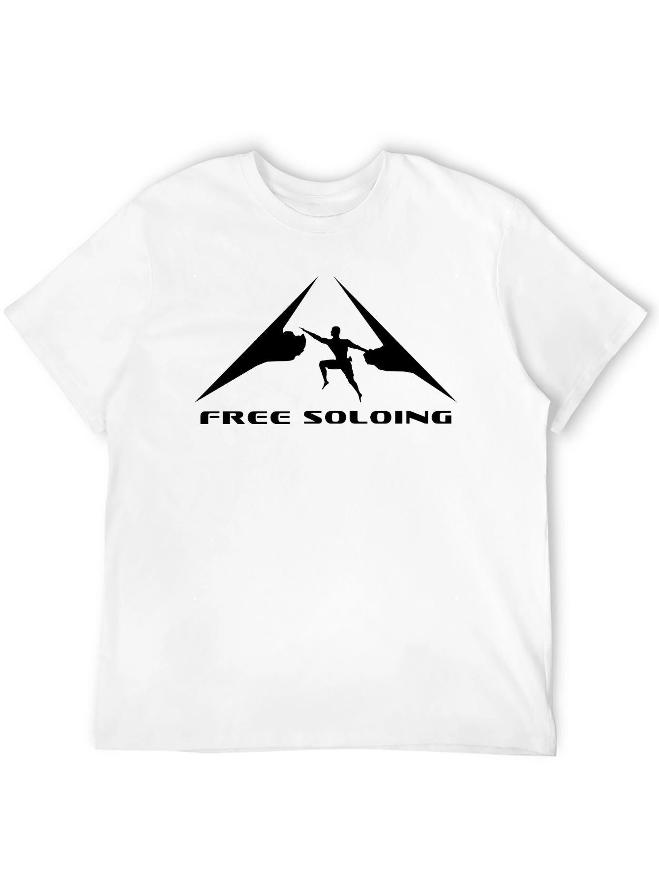 Free Soloing Black T-Shirt Climber Design