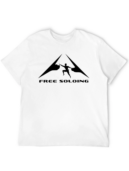 Free Soloing Black T-Shirt Climber Design