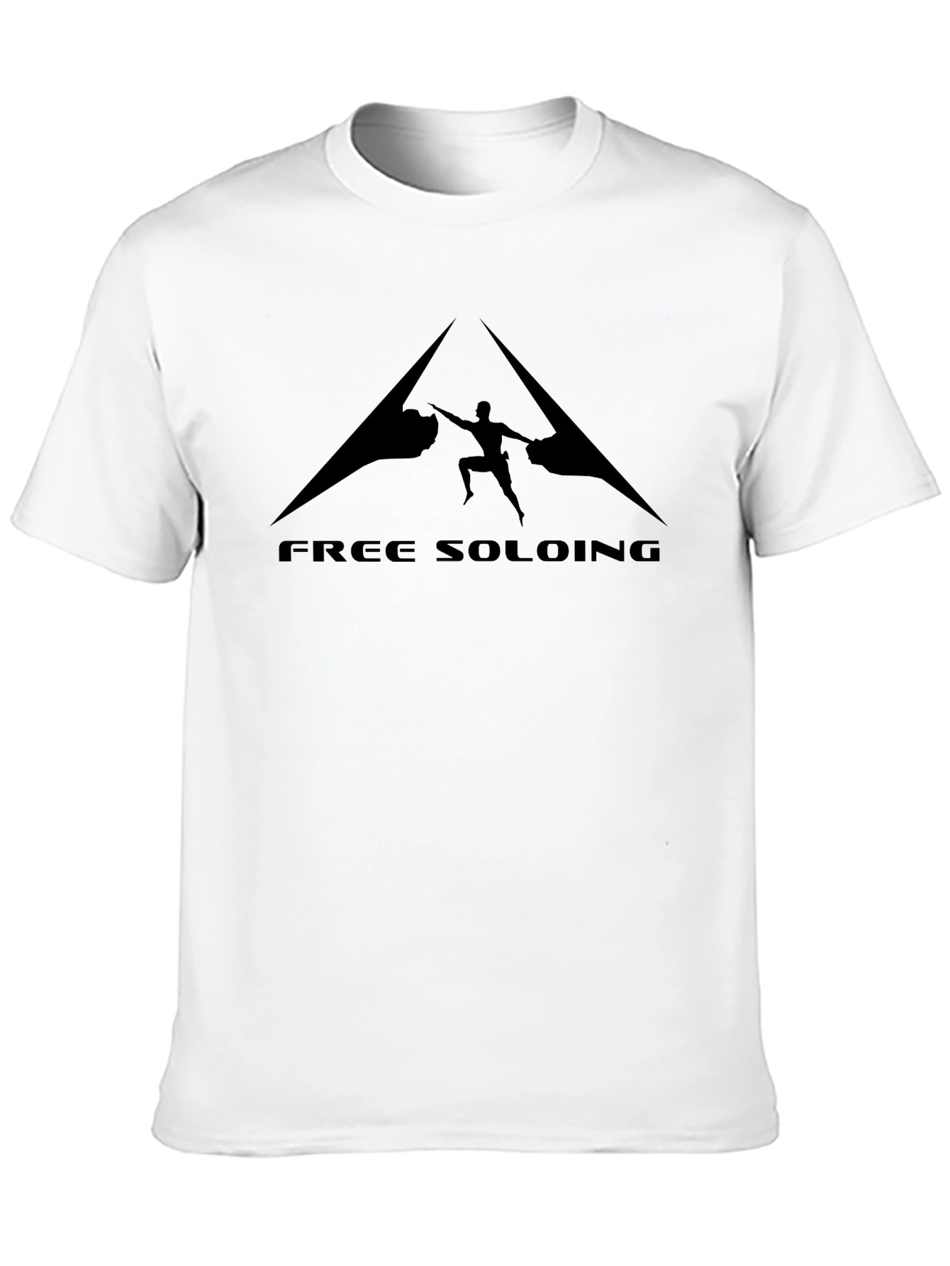 Free Soloing Black T-Shirt Climber Design