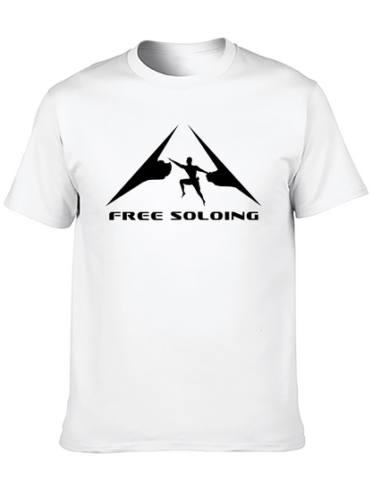 Free Soloing Black T-Shirt Climber Design