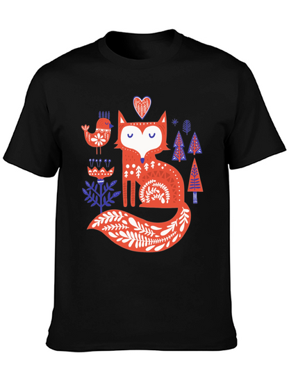 Whimsical Fox Graphic T-Shirt
