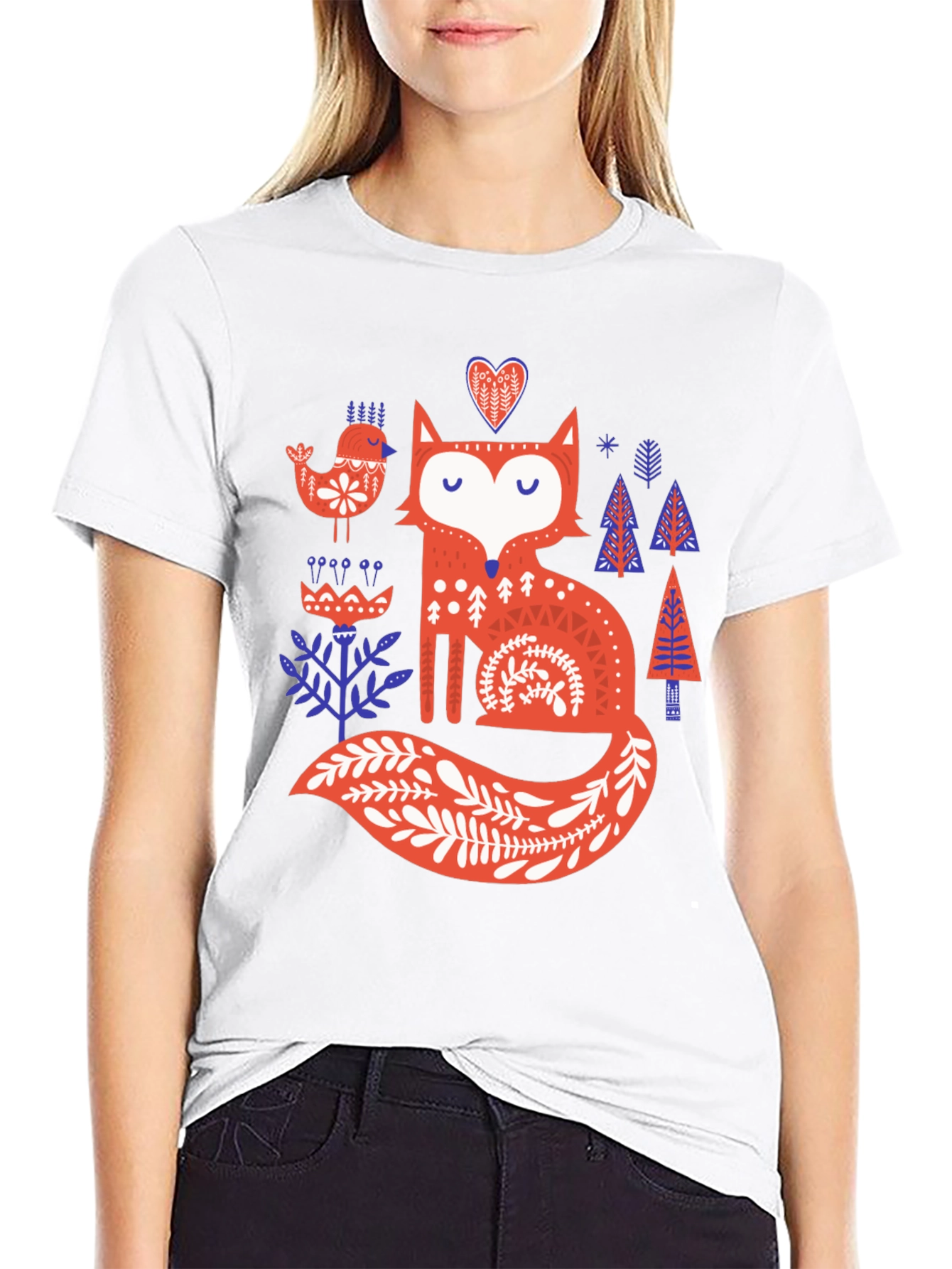 Whimsical Fox Graphic T-Shirt