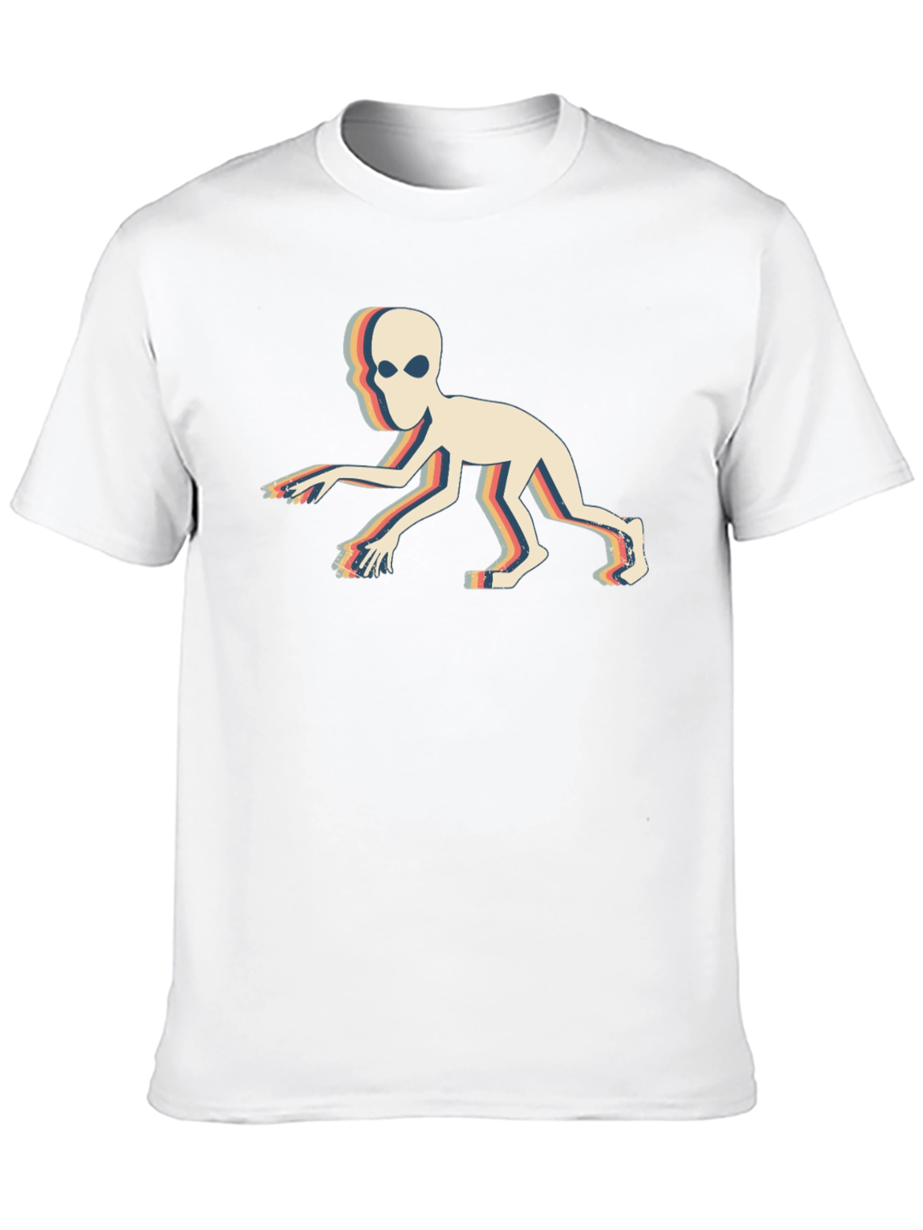 Retro Alien Crawl Graphic Black T-Shirt