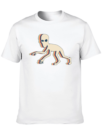 Retro Alien Crawl Graphic Black T-Shirt