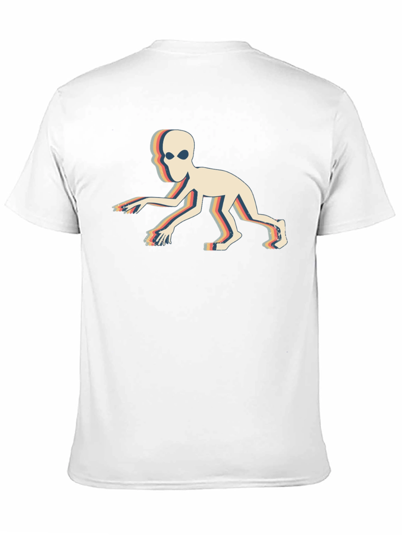 Retro Alien Crawl Graphic Black T-Shirt