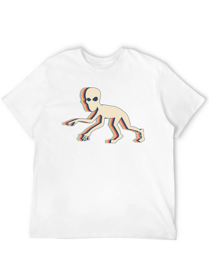 Retro Alien Crawl Graphic Black T-Shirt