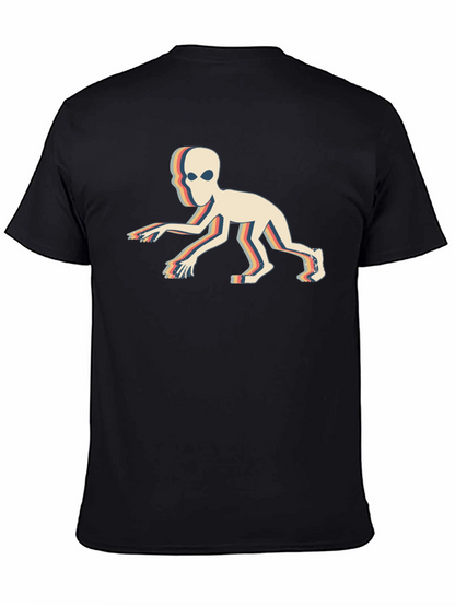 Retro Alien Crawl Graphic Black T-Shirt