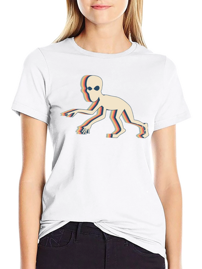 Retro Alien Crawl Graphic Black T-Shirt