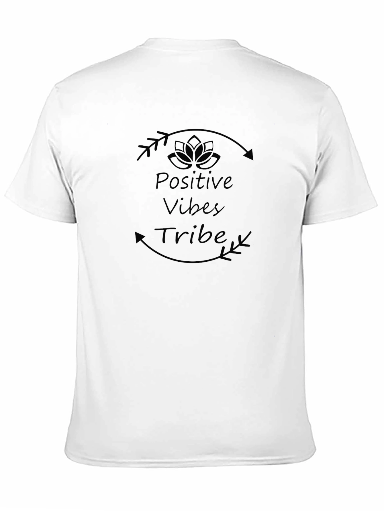 Positive Vibes Tribe Graphic Tee - Black Cotton T-Shirt