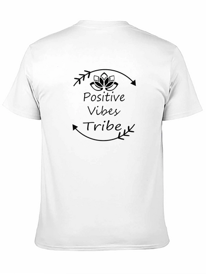 Positive Vibes Tribe Graphic Tee - Black Cotton T-Shirt