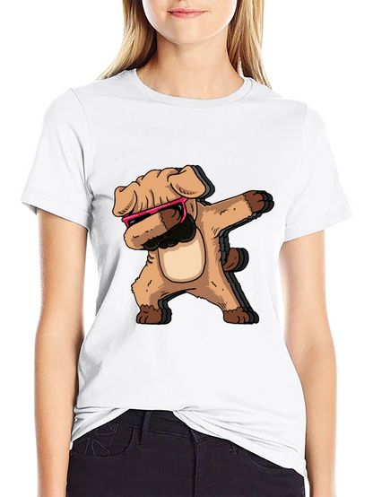 Dabbing Dog Graphic Tee - Cool Trendy Black T-Shirt