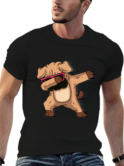 Dabbing Dog Graphic Tee - Cool Trendy Black T-Shirt