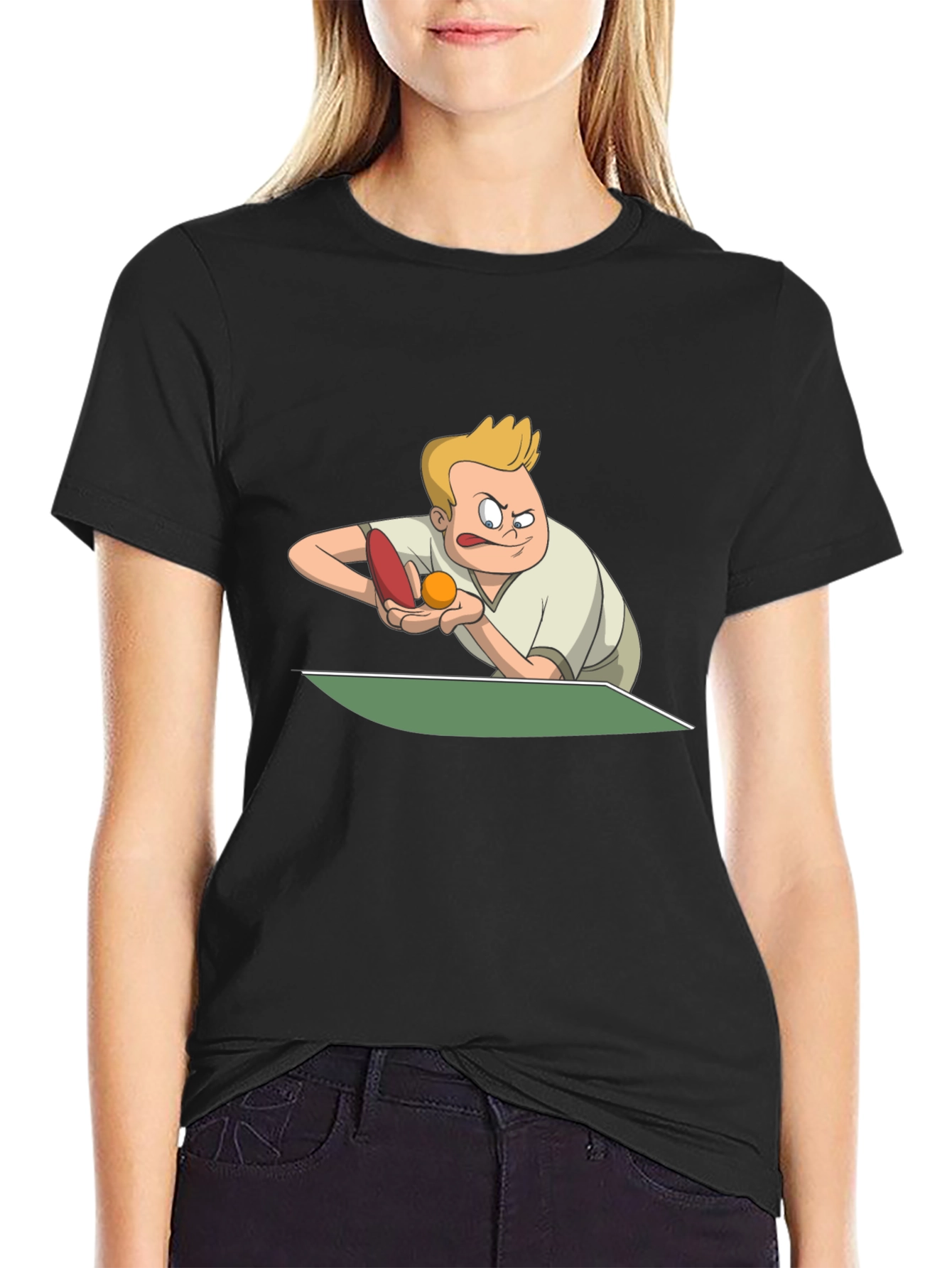 Funny Table Tennis Player Graphic T-Shirt