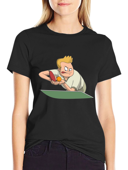 Funny Table Tennis Player Graphic T-Shirt