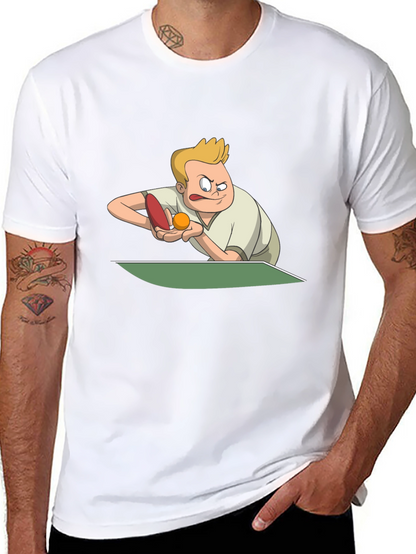 Funny Table Tennis Player Graphic T-Shirt