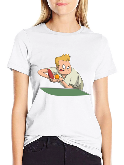 Funny Table Tennis Player Graphic T-Shirt