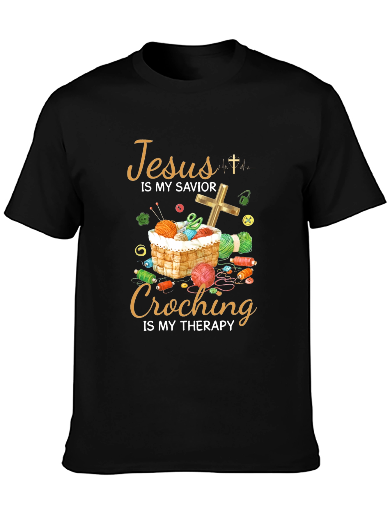 Jesus is My Savior Crochet Therapy T-Shirt